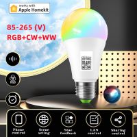 Jiuch Homekit Alexa หลอดไฟอัจฉริยะ Wifi ไฟ Led หลอดไฟหลอดไฟ RGB 85-265V ใช้ได้กับ Alice Google Home เสียงสิริควบคุม App RGB + CW + WW