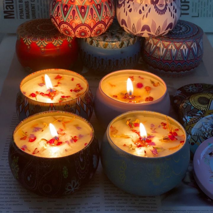 เทียนหอม-soy-wax-เทียนหอมอโรม่า-aroma-candle-เทียน-เทียนหอมสปาเทียนหอมในห้อง-เทียนหอมเกาหลี-เซท-4-ชิ้น-คละกลิ่น