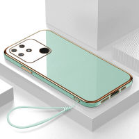 เคส Realme Narzo 50A case หรูหรา 6D ชุบซิลิโคนอ่อนนุ่มกรอบสี่เหลี่ยมเงา Bling ปกหลัง