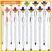 GOTORADE 28 Pcs พลาสติกสำหรับตกแต่ง ปากกาน่ารักๆ หมวกคาวบอย ปากกาแปลกใหม่ สร้างสรรค์และสร้างสรรค์ ปากกาสำหรับเขียน ออฟฟิศสำหรับทำงาน