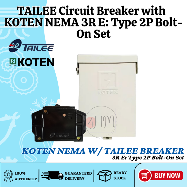 FOURHMC ORIGINAL KOTEN Circuit Breaker with NEMA 3R E: Type 2P Bolt-On ...