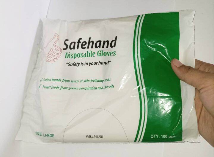 Disposable Plastic Hand Gloves, 100 Pieces PER PACK. CLEAR PLASTIC