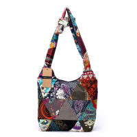 Annmouler Brand Women Sling Shoulder Bag Cotton Fabric Handbags Large Messenger Bag Floral Hobo Bag Hippie Patchwork Hippie Bag