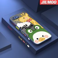 เคส JIUMOO สำหรับ Realme C2 C2S OPPO เคส A1K ลายการ์ตูนน่ารักยีราฟเป็ดมีน้ำค้างแข็งโปร่งใสแบบแข็งขอบสี่เหลี่ยมด้านข้างกล้องปลอกซิลิโคนกันกระแทกเคสนิ่ม