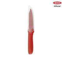 OXO มีดปอกผลไม้ พร้อมปลอก สีแดง | OXO GG 4 Inch Non Stick Paring Knife with Blade Cover Red ขนาดยาว 4 นิ้ว จับถนัดมือ เหมาะกับการปอกผลไม้ ใบมีดทำจากสแตนเลส สตีล คมกริบ ไม่ทื่อง่าย