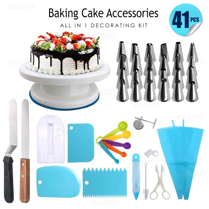 106pcs Cake Decorating Supplies Set Pieces Kit Baking Tools Materials  Turntable Stand Pen