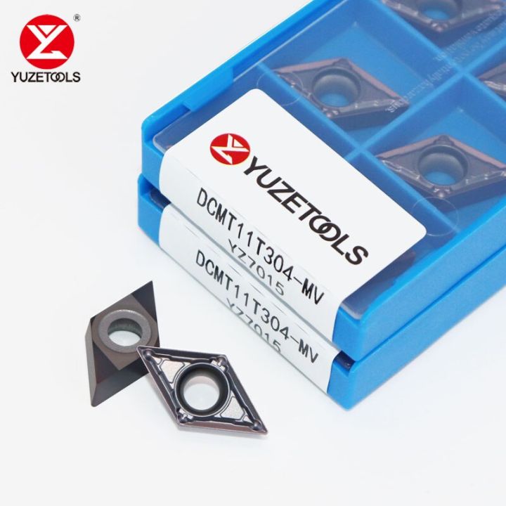 10pcs-dcmt070202-dcmt11t302-mv-dcmt11t304-mv-dcmt11t308-เครื่องกลึงเครื่องมือกลึงภายนอกเม็ดมีดตัดคาร์ไบด์สําหรับสแตนเลส