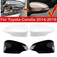 T013สำหรับ Corolla 2014-2018ฝาครอบกระจกมองหลังทดแทนหมวกแก๊ปมีปีกประตูด้านนอกวิวเคสด้านหลัง,สีดำ