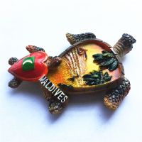New Arrival Maldives Tourist Souvenirs 3D Hand Painted Turtle Fridge Magnet Sticker Gift Home Decor
