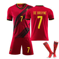 [ในสต็อก] NO.7 Kevin De Bruynes ผู้ใหญ่เด็กชุดฟุตบอลชุดฟุตบอลยูโร22 Belgisch ฟุตบอลย์ NO.9 Romelu Lukakus สูท