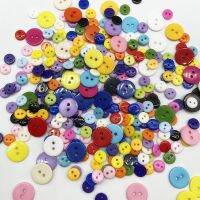 ☫ New 9mm/15mm Colours Double Eye Bread Button Round Resin Sewing Buttons Diy Scrapbooking Multicolour