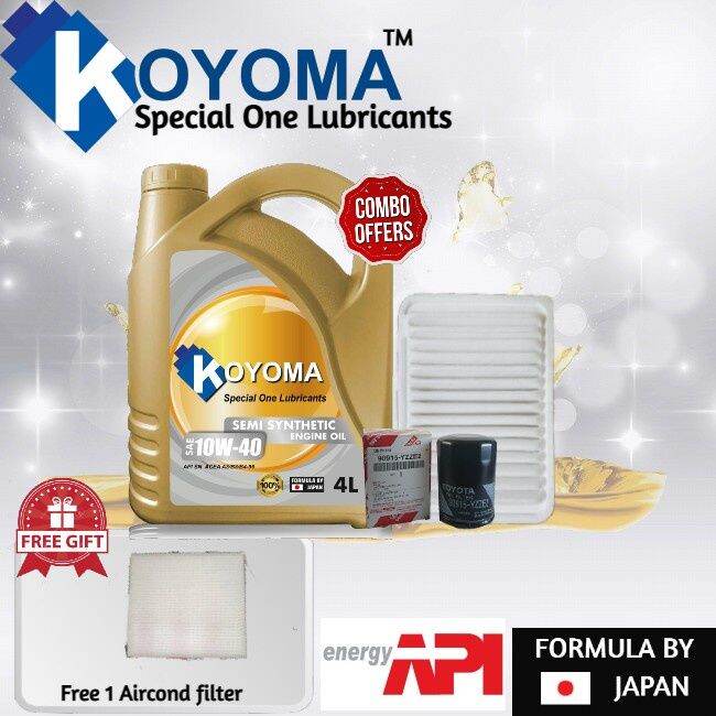 TOYOTA VIOS 1.5 ( 2nd model) NCP93 OIL FILTER AIR FILTER KOYOMA 10W40