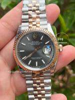 นาฬิกาข้อมือ Rolex Datejust 36mm.  Grey Dial Twotone 2k Rosegold  (TOP SWISS) (สินค้าพร้อมกล่อง+การ์ด) (ขอดูรูปเพิ่มเติมได้ที่ช่องแชทค่ะ)