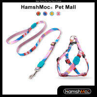 HamshMoc Step In Dog Harness And Leash Set เสื้อกั๊กสุนัขไนลอนที่ทนทานปรับสายจูงสุนัขที่แข็งแรงสำหรับสุนัขขนาดกลางขนาดเล็ก9201