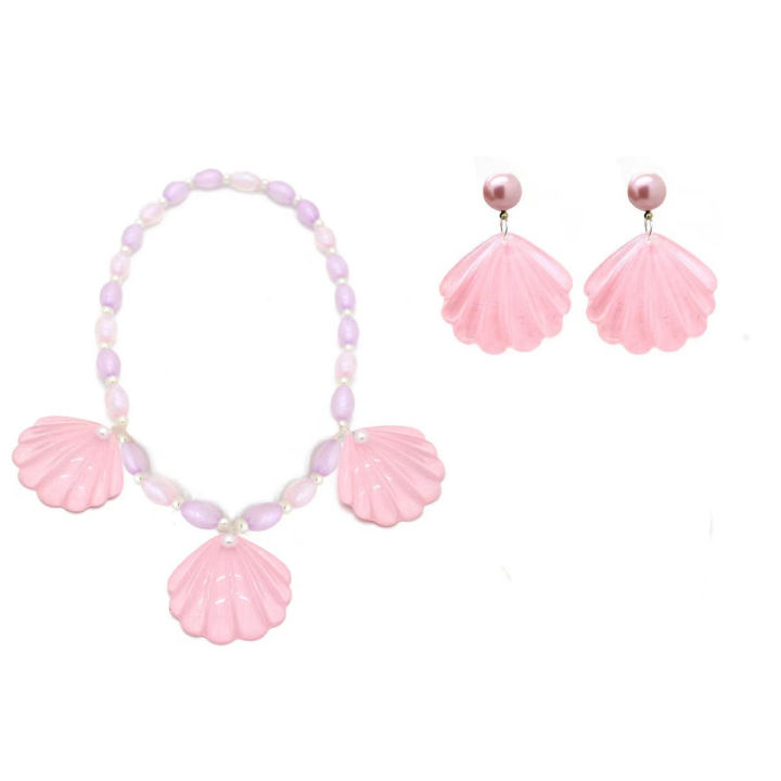 princess-themed-accessories-cartoon-movie-inspired-jewelry-princess-girls-bracelet-cartoon-movie-themed-bracelet-childrens-powder-shell-necklace