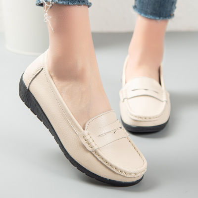 New Casual Flat Heel Womens Single-Layer Shoes Peas Shoes Mother Shoes Tendon Sole