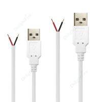 USB 2.0 Male Plug 15/30/50/100cm DIY Pigtail Cable 2pin USB Power Cable For USB Equipment Installed DIY USB power LED StripsWires Leads Adapters