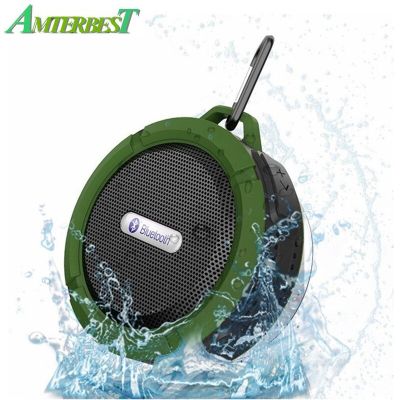 Portable Waterproof Outdoor Wireless Bluetooth Speaker C6 Sucting Computer Mobile Phone Adsorption Mini Soundbar Support TF Card Wireless and Bluetoot