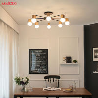 Nordic iron wood ceiling Light Modern home Living Room Bedroom aisle LED Ceiling Lamp Luminaire Lampara Techo