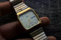 นาฬิกา Vintage มือสองญี่ปุ่น CASIO MADE IN JAPAN ระบบ Quartz Unisex ใช้งานได้ปกติ สีทอง สแตนเลสแท้ หน้าปัด 31mm