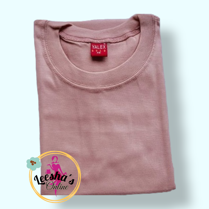 YALEX Round Neck Adult T-Shirt Unisex Plain Peach Color Crew Neck RED ...