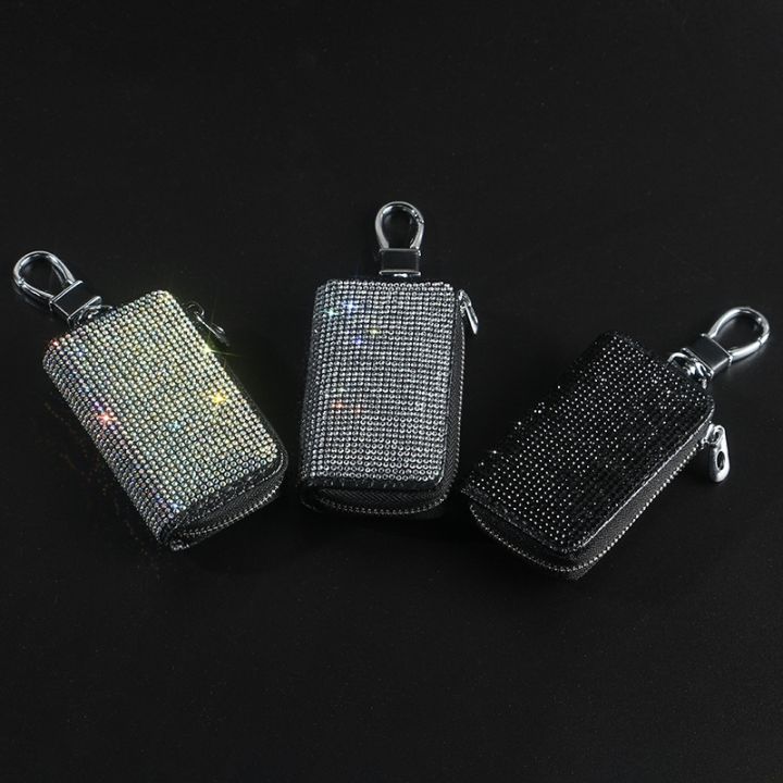 auto-key-case-car-holder-shell-remote-cover-car-styling-keychain-purses-diamond-car-accessories-interior-for-woman