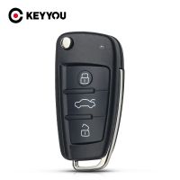 【⊕Good quality⊕】 xian9 Keyyou รถรีโมทพับได้แบบไม่มีใบมีด3ปุ่มซองใส่กุญแจ A2เคสสำหรับ Audi A3 A4 A6 A6l A8การเปลี่ยนที่ห้อยกุญแจ Tt