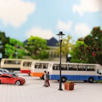 New Product 10Pcs Model Trains OO HO Scale 1:75 Vintage Round Lamp Post Street Lights Warm White Leds  LFT12OO