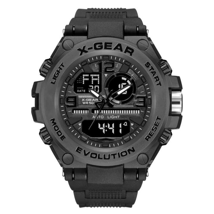 นาฬิกา-x-gearรุ่น-985-นาฬิกาผู้ชายสายเรซิ่นสีดำ-รุ่น-ตัวขายดี-มั่นใจ-ของแท้-100-ประกันศูนย์-1-ปีเต็ม