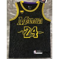 เสื้อกีฬาบาสเก็ตบอล แขนสั้น ลายทีม Los Angeles Lakers Jersey 24 # Kobe Bryant 2023 Nba สีดํา 2021