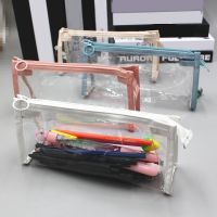 ✵ Cosmetic Lipstick Storage Bag Women Waterproof PVC Cosmetic Bags Cartoon Transparent Large Capacity Pencil Case Stationery Bag