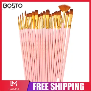 BOSOBO Paint Brushes Set, 2 Pack 20 Pcs Round Pointed Tip Nylon Hair Artist  Acrylic Paint Brushes for Acrylic Oil Watercolor, Face Nail Art, Miniature