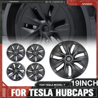 4PCS Tesla Hub Cap เปลี่ยนฝาครอบล้อ19นิ้วรถยนต์ Hubcap อุปกรณ์เสริมสำหรับรุ่น Y 2018 2019 2020 2021 2022