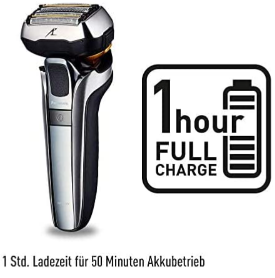 panasonic-premium-razor-es-lv9q-with-ultra-flexible-5d-shaving-head-gentle-wet-and-dry-razor-with-cleaning-station-silver