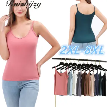 Ladies Modal Camisole with Built in Bra Padded Tank Top Soft and Stretchy