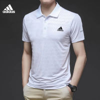 Adidas เสื้อโปโลลำลองธุรกิจระดับไฮเอนด์ของผู้ชาย,เสื้อยืดคอปกแขนสั้นผ้าวิสคอตตอนระบายอากาศได้ดี