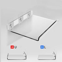 1pc Acrylic Clear Wall Shelf Hole-free Wall Panels Floating Shelves Wall Shelf Bathroom Livingroom Shelf