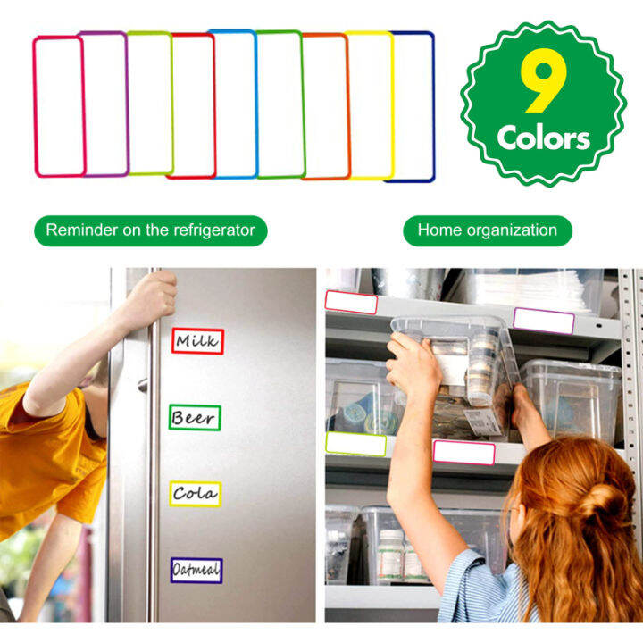 Magnetic Dry Erase Labels, Reusable Name Plate Tag 9 10 Colors Flexible ...