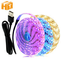 5โวลต์ USB หลอดไฟ LED Strip 1เมตร2เมตรสีชมพูน้ำแข็งสีฟ้าอบอุ่นสีขาวสีขาว Rgb 2835ทีวีพื้นหลังแสง Decoracion นางฟ้าไฟ