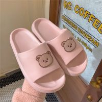 Platform Slippers With Horizontal Increased Insoles And Bear Pattern Super CUTE Super Lightweight And Anti-Slip Hot Hit