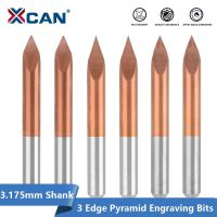 【HOT】 MULTI DEAL XCAN C แกะสลักบิต1/8 ก้าน3ขอบพีระมิดบิตคาร์ไบด์ End Mill Ti เคลือบตัดกัด V รูปร่างเราเตอร์บิต