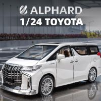 124โตโยต้า Alphard MPV รถตู้ D Iecast รถของเล่นรุ่นยานพาหนะขนาดเล็กดึงกลับเสียงและแสงประตูแบบเปิดของที่ระลึกคอลเลกชันเด็ก