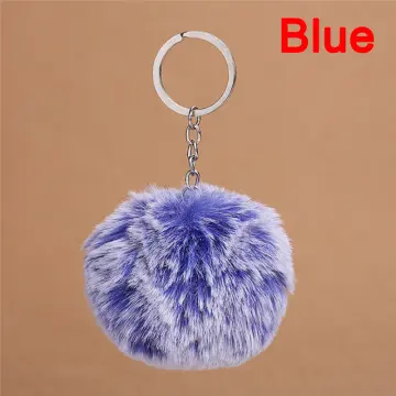 Rabbit Fur PomPom Key Chain Bag Charm Fluffy Puff Ball Phone Car
