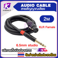 6.5mm studio to xlr famale สายสัญญานเสียง สายไมโครโฟน audio cable 2M