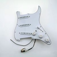 KR-Guitar Pickups Prewired Pickguard SSS Single Coil Pickup 7-Way type fully loaded pickguard For Strat guitar - 3-ply White