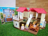 TOY 2 KIDS บ้านตุ๊กตาหมี กระต่าย  แบบ Sylvanian Families ขนาดตัวบ้านใหญ่ 45 x 35 x 36 ซม. มาพร้อมตุ๊กตาน่ารัก เฟอร์นิเจอร์ และมีไฟเปิดปิดได้