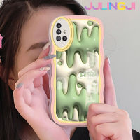 Jlingji เคสปลอกสำหรับ Samsung กาแลคซี A51 4G A51 5G เคส M40s แฟชั่นสีเขียว3D ดีไซน์ใหม่คอลอร์เดอร์นุ่มเคสมือถือกันกระแทกแบบใสโปร่งใสลายกล้องถ่ายรูปที่สร้างสรรค์เคสซิลิกาเจลป้องกัน