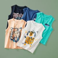 [COD] Childrens summer thin vest bottoming T-shirt boy baby cartoon sleeveless one piece