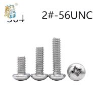 100 Buah UNC 2 -56 x L 5/32 3/16 1/2 3/8 1 AS Amerika Serikat Stainless Steel 304 A2 Sekrup Mesin Cross Head