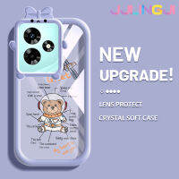 "Jjlingji เคสสำหรับ Infix 30 Pro,ขายดี30i ร้อน20 Play 20i ร้อน9 Play การ์ตูนนาซ่ามนุษย์อวกาศหมี Motif เคสกันกระแทกเคสนิ่มซิลิโคนหนาทนต่อการเสียดสีและเคสโทรศัพท์แบบใสทนต่อการสึกหรอ"